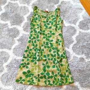 Linen dress with cute clover leaf print